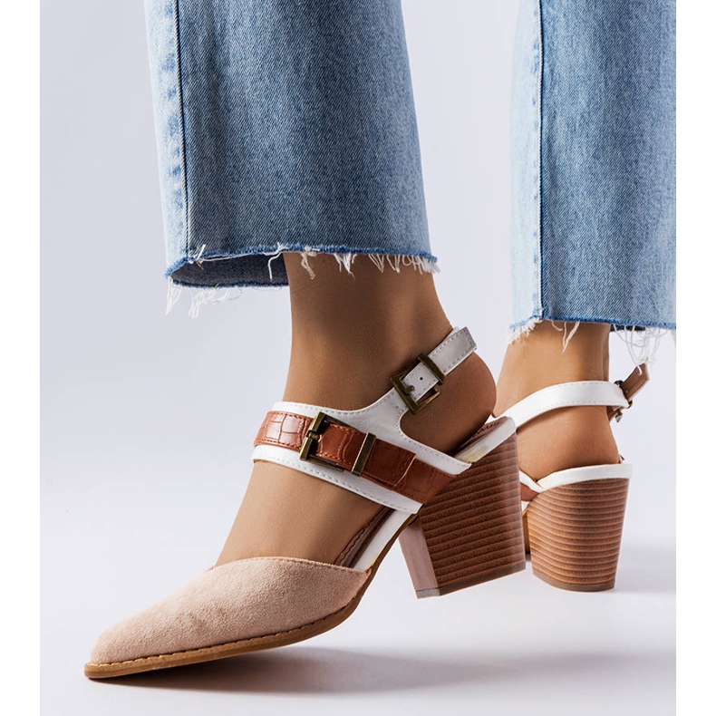 Beige stiletto pumps from Hardouin 1