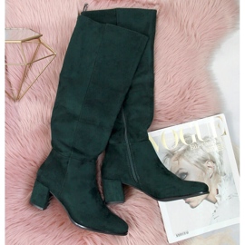Green Sergio Leone warm women's boots on the post 1