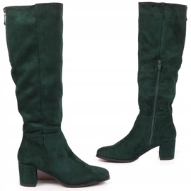 Green Sergio Leone warm women's boots on the post 2