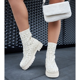 Beige ankle boots with a sock upper by Arlington 1