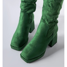 Green warm boots on a massive Fantino heel 1