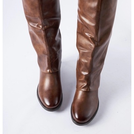 Brown warm boots with a hidden wedge Mia 1