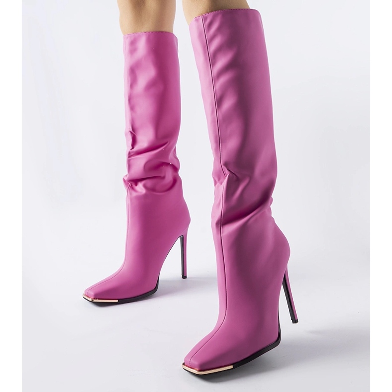 Pink Conjunto high-heeled boots 1