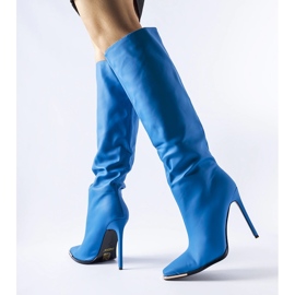 Blue Conjunto high-heeled boots 1