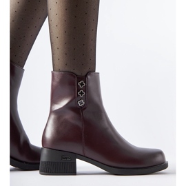 Burgundy insulated ankle boots with zircons Insignia red 1