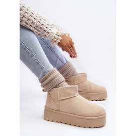 Suede Platform Snow Boots Light Beige Corcoran 1