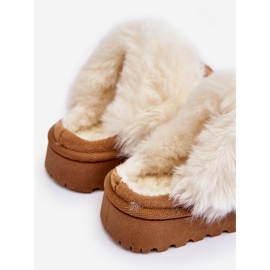 Children's slippers with fur Camel Birasta brown 1