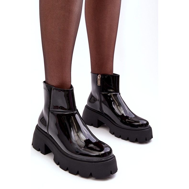 Patent Leather Women's Boots GOE MM2N4058 Black 2