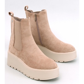 Ronda Khaki wedge boots beige 1