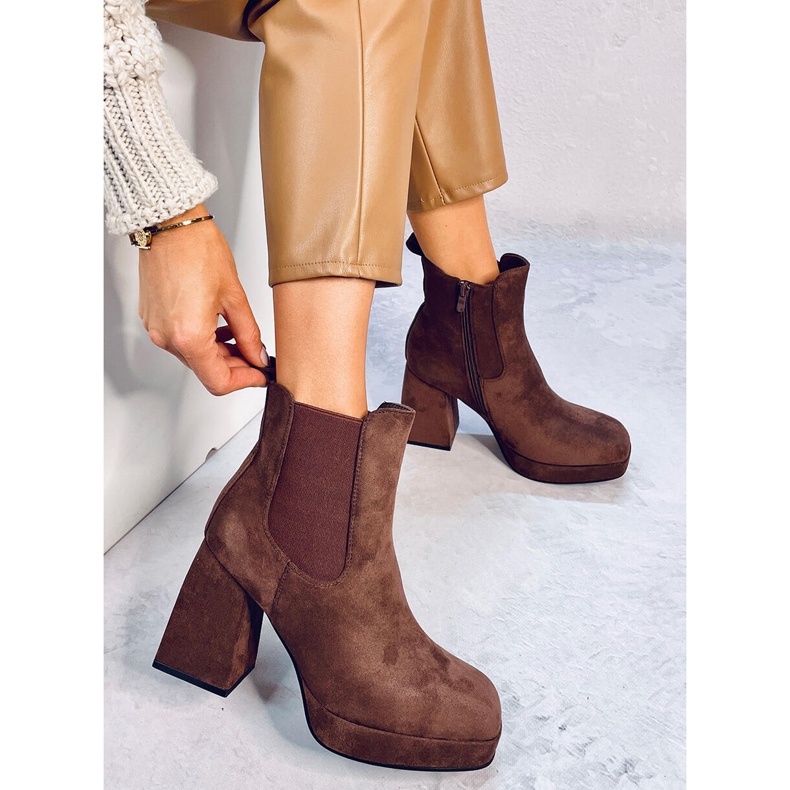 Ciara Brown wide heel boots 2