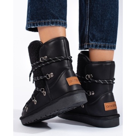 Warm black shelovet women's snow boots 1