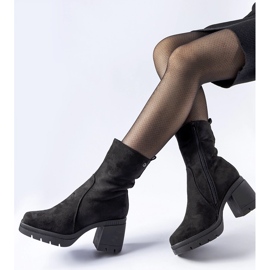 Black ankle boots made of eco-suede Agordino 1