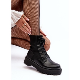 Women's Workers Ankle Boots With Lace Up Black Dedinva 2
