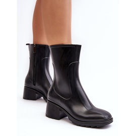 Women's Matte Galoshes High Heel Boots Black Bertaida 2