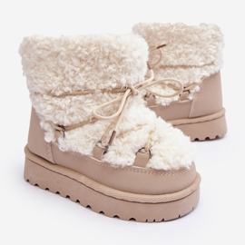 Warm Children's Snow Boots, Beige, Asija 1 Warm Children's Snow Boots, Beige, Asija 1