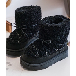 Warm Children's Snow Boots, Laced Black, Asija 1