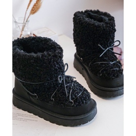 Warm Children's Snow Boots, Laced Black, Asija 2