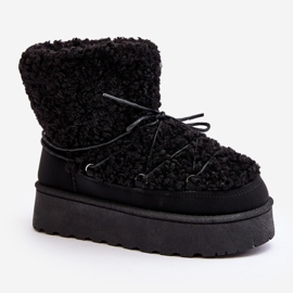 Women's Lace-Up Snow Boots With a Thick Sole, Black Loso 1
