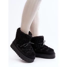 Women's Lace-Up Snow Boots With a Thick Sole, Black Loso 2