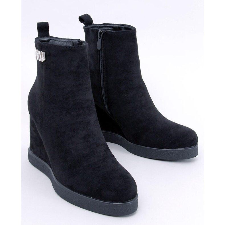 Rochelle Black wedge ankle boots 1 Rochelle Black wedge ankle boots 1
