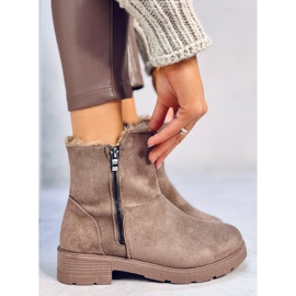 Kallen Khaki flat boots brown 1