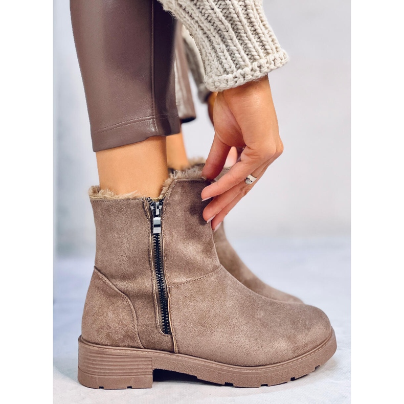 Kallen Khaki flat boots brown 1