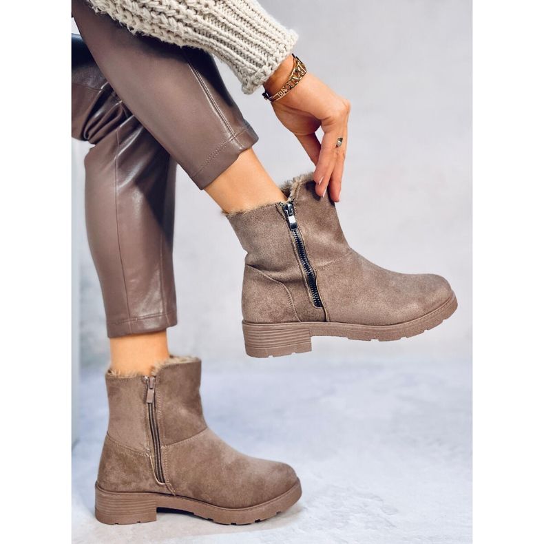Kallen Khaki flat boots brown 2