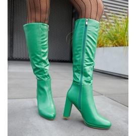 Green high heel boots by Strother 2