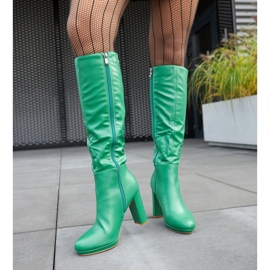 Green high heel boots by Strother 1