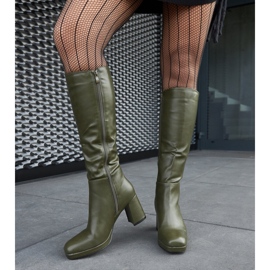 Green boots with a square toe from Biassono 2