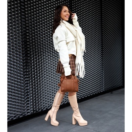 Beige boots with a platform and a heel from Zoccorino 1
