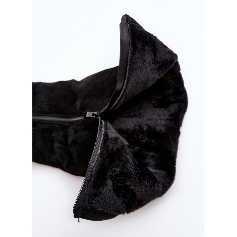 Women's Suede Boots on the S.Barski Platform, Black 1