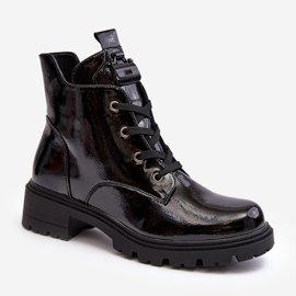 Patent Women's Boots With Zipper S.Barski HY93-91 Black 2 Patent Women's Boots With Zipper S.Barski HY93-91 Black 2