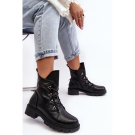 Leather Insulated Boots With Rhinestones Black Gwen S.Barski HY93-52A 2 Leather Insulated Boots With Rhinestones Black Gwen S.Barski HY93-52A 2