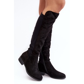 Women's Suede Over-the-Knee Boots S.Barski HY27098A Black 1