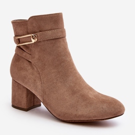 Women's Low Heel Ankle Boots Beige Verice 1 Women's Low Heel Ankle Boots Beige Verice 1