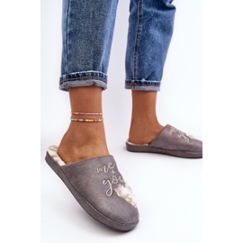 Shiny Gray Women's Slippers by Geraja grey 2