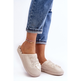 Beige Women's Shiny Geraja Slippers 1
