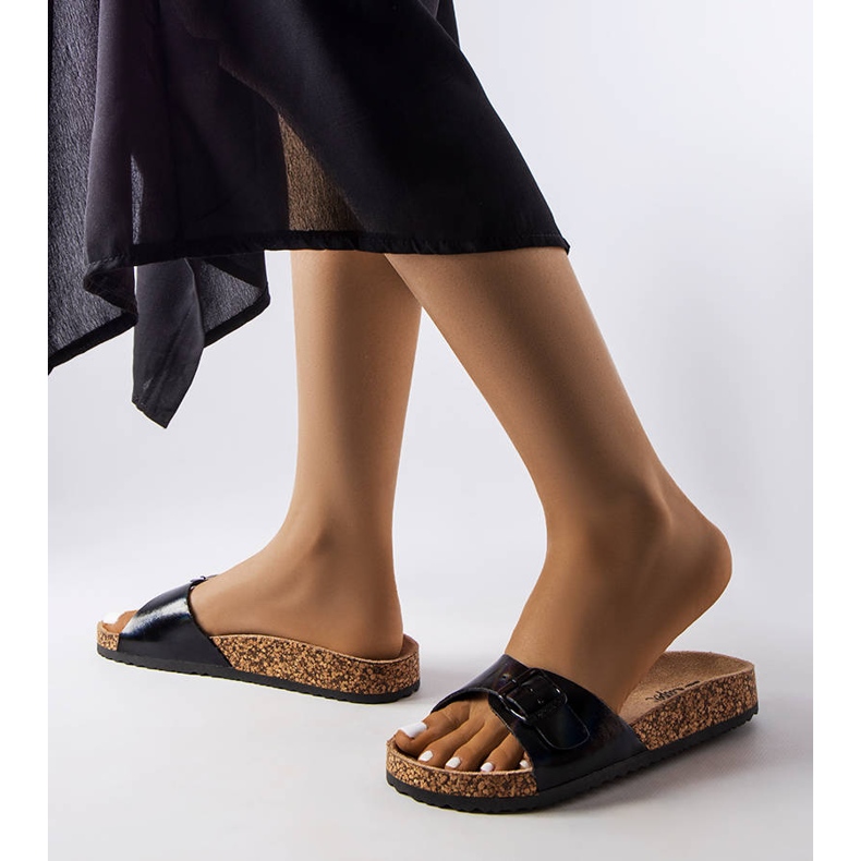 Black cork slides with buckles from Lee Cooper LCW-22-35-1167L 2