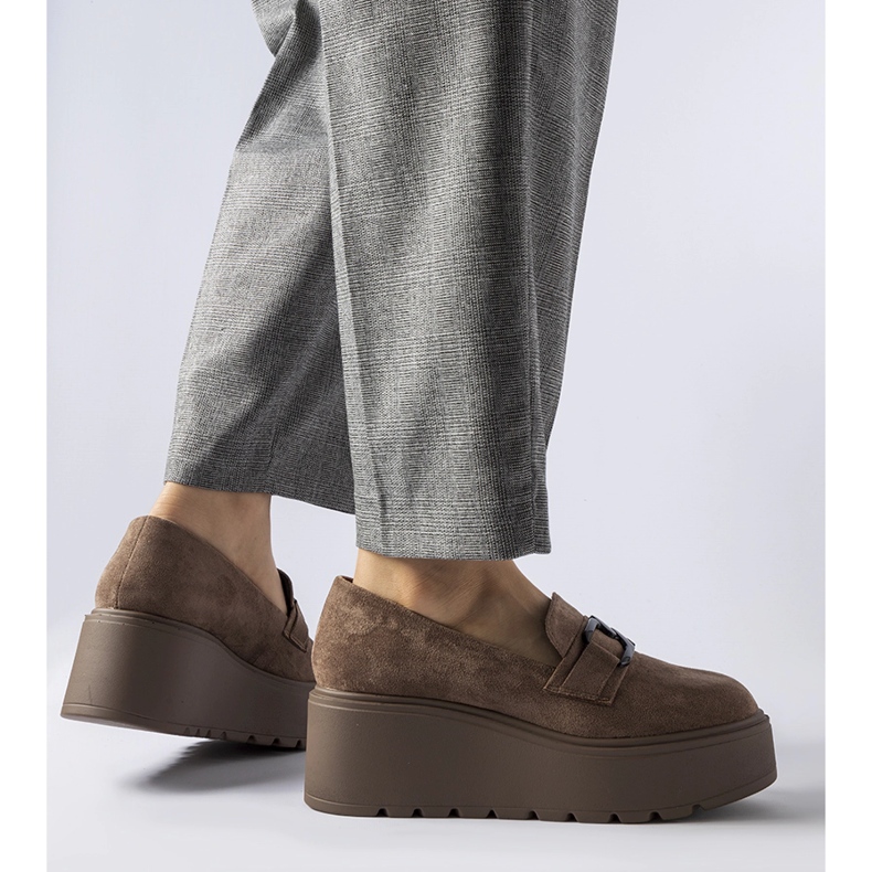 Brown Medical platform loafers 1