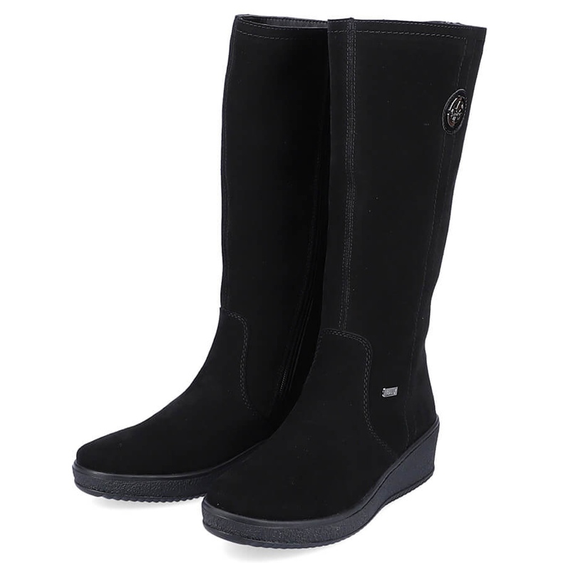 Nubuck boots insulated with sheep's wool Rieker Y4470 black 2