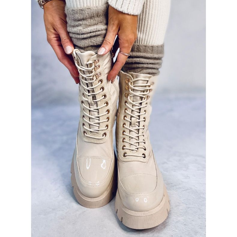 Lace-up boots Merced Beige 1