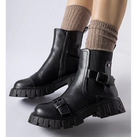 Black ankle boots with a massive Fontarine sole 1 Black ankle boots with a massive Fontarine sole 1