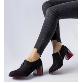 Black ankle boots with red accents from Allyriane 1