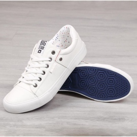 Men's low eco leather sneakers Big Star GG174028 white 1 Men's low eco leather sneakers Big Star GG174028 white 1