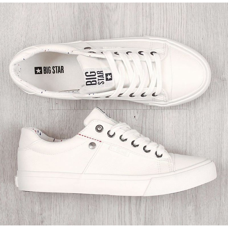 Men's low eco leather sneakers Big Star GG174028 white 2