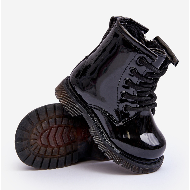 Children's Boots Lacquered With a Zipper Black Tibbie 2