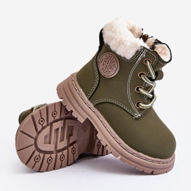Zilelone Marialee Children's Trapper Zipper Boots with Sheepskin green 1