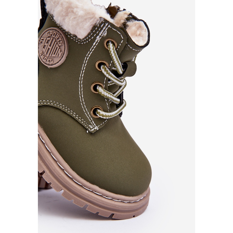 Zilelone Marialee Children's Trapper Zipper Boots with Sheepskin green 2