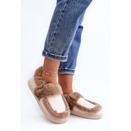 Women's Slippers With Fur Beige Sailey 1